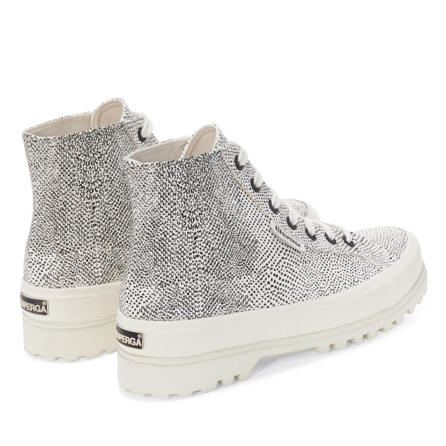 Superga 2341 Alpina מיקרו פו נחש לבן אבוריו שחור נחש