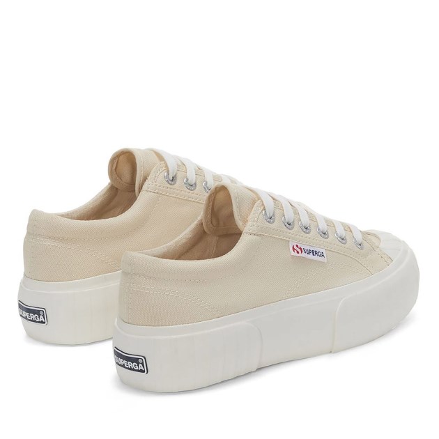 Superga 2631 Stripe Platform בז\ Lt קליפת ביצה-f Avorio