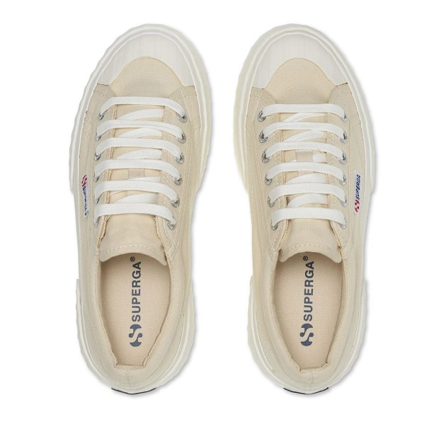 Superga 2631 Stripe Platform בז\ Lt קליפת ביצה-f Avorio