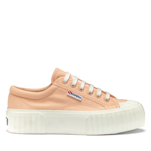 Superga 2631 Stripe Platform ורוד אפרסק-f Avorio