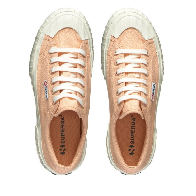 Superga 2631 Stripe Platform ורוד אפרסק-f Avorio