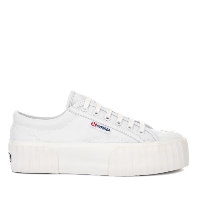 Superga 2631 Stripe Platform טבעוני לבן-לבן Avorio