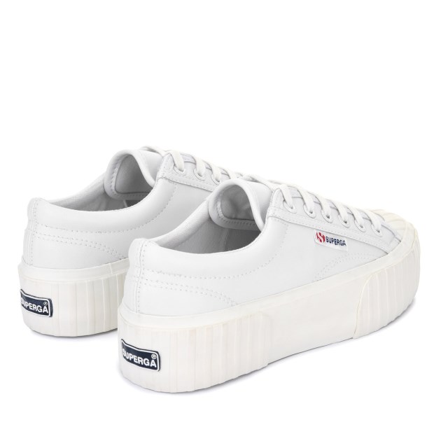 Superga 2631 Stripe Platform טבעוני לבן-לבן Avorio