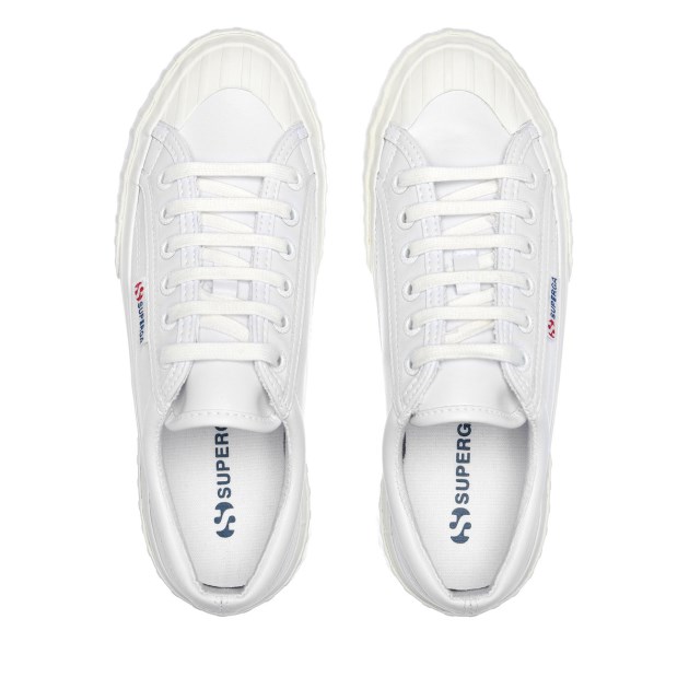 Superga 2631 Stripe Platform טבעוני לבן-לבן Avorio