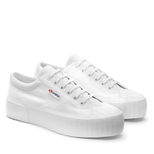 Superga 2631 Stripe Platform לבן-לבן Avorio