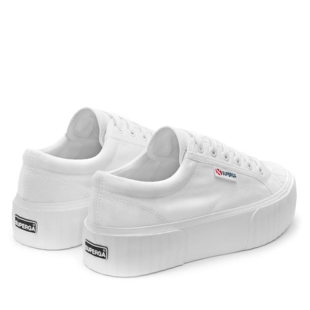 Superga 2631 Stripe Platform לבן-לבן Avorio