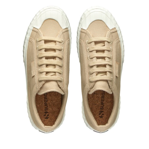 Superga 2631 Stripe Platform צבע טבעי אורגני מגנטה-טרמינליות