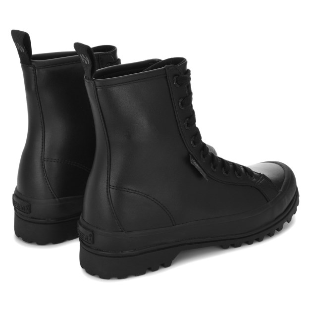 Superga 2643 Alpina דמוי עור לגמרי שחור