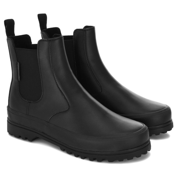 Superga 2678 Alpina דמוי עור לגמרי שחור