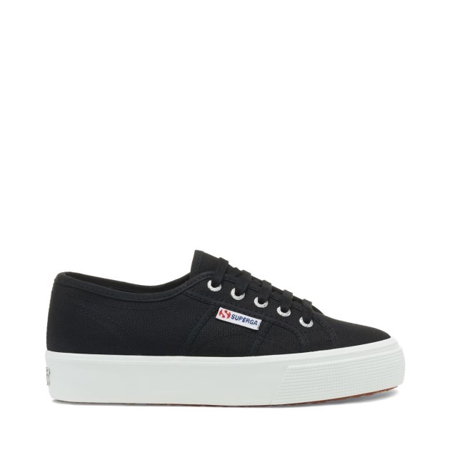 Superga 2730 Mid Platform Black-f לבן