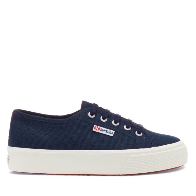 Superga 2730 Mid Platform Navy-f לבן