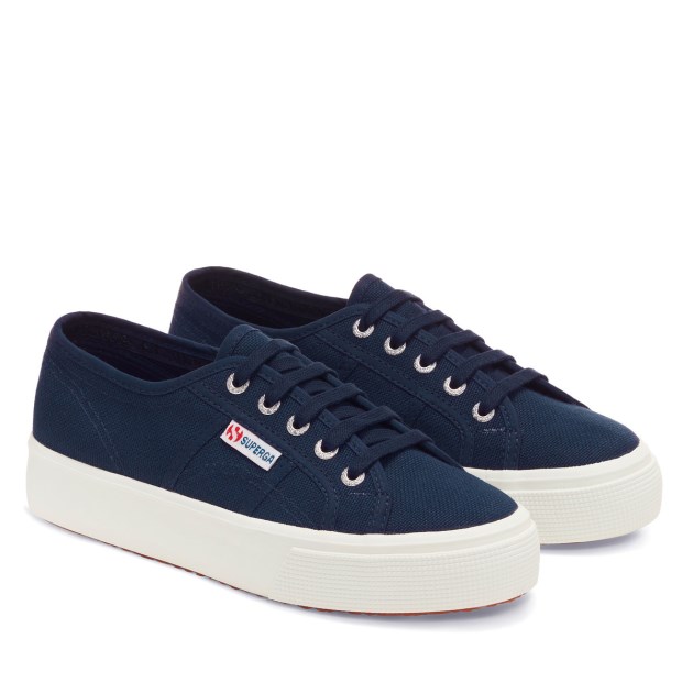 Superga 2730 Mid Platform Navy-f לבן