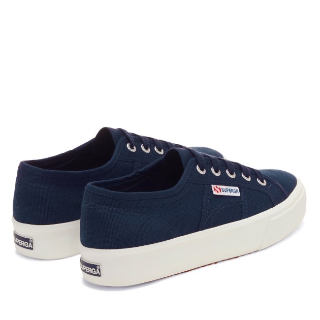 Superga 2730 Mid Platform Navy-f לבן