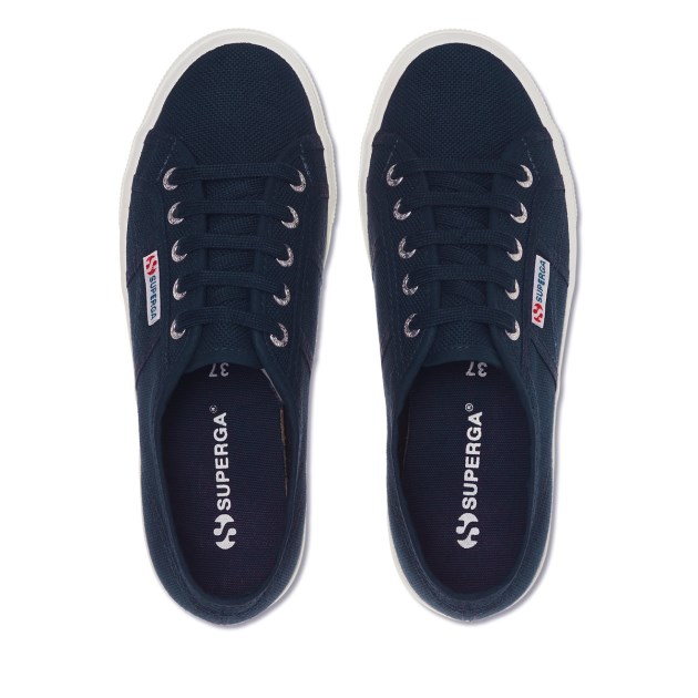 Superga 2730 Mid Platform Navy-f לבן