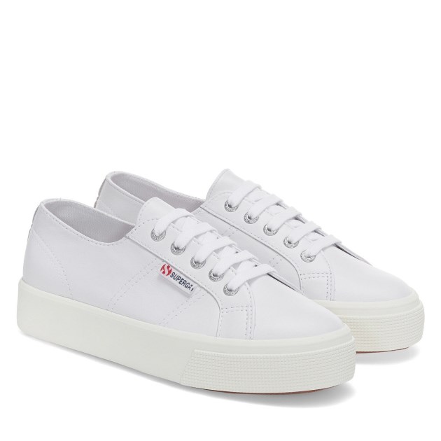 Superga 2730 Nappa אופטי לבן-כסף-f Avorio