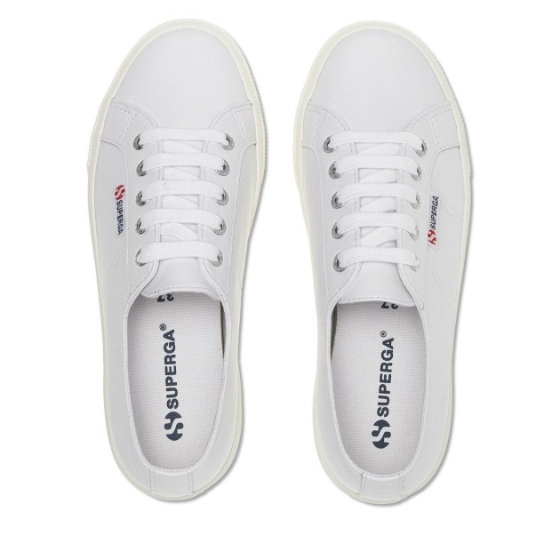 Superga 2730 Nappa אופטי לבן-כסף-f Avorio