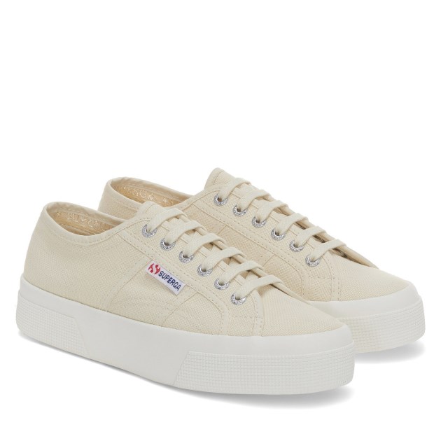 Superga 2740 Platform Beige Lt קליפת ביצה-f Avorio