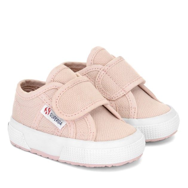 Superga 2750 Bstrap בייבי ורוד עור-f Avorio