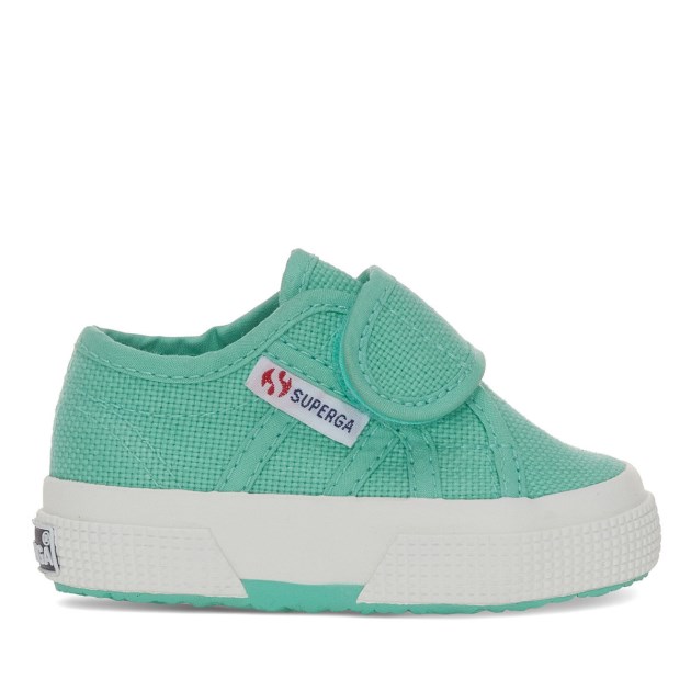 Superga 2750 Bstrap בייבי ירוק מים-f Avorio