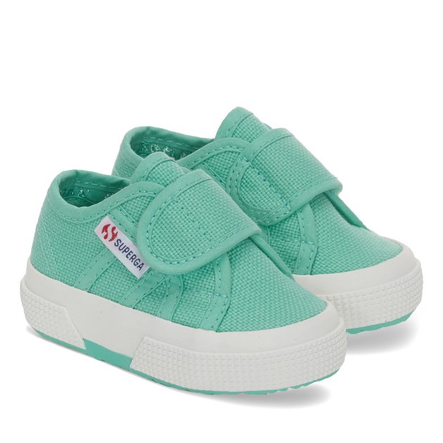 Superga 2750 Bstrap בייבי ירוק מים-f Avorio