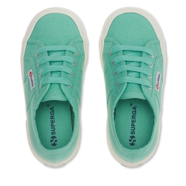Superga 2750 Jcot Classic Kids Green Water-f Avorio