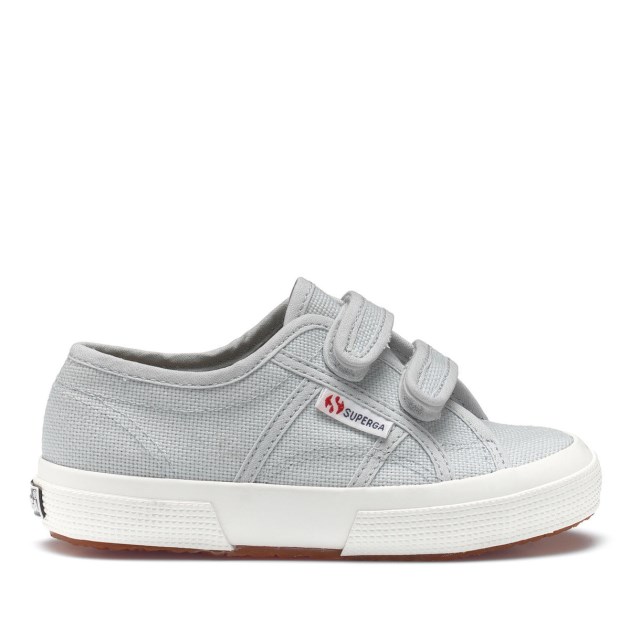 Superga 2750 Jstrap Classic Kids אפור Lilla-f Avorio