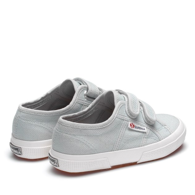 Superga 2750 Jstrap Classic Kids אפור Lilla-f Avorio