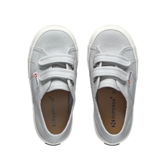 Superga 2750 Jstrap Classic Kids אפור Lilla-f Avorio