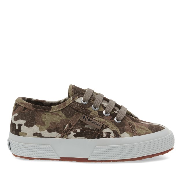 Superga 2750 Kids Camo Ripstop בז Raw הסוואה