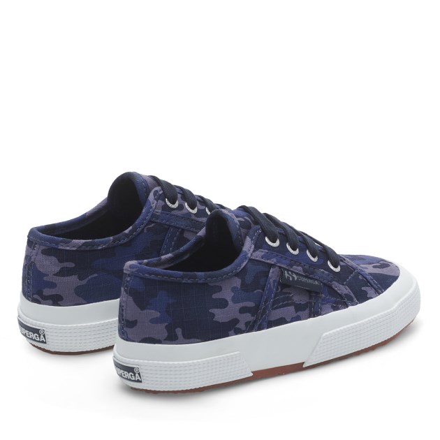 Superga 2750 Kids Camo Ripstop כחול אפור
