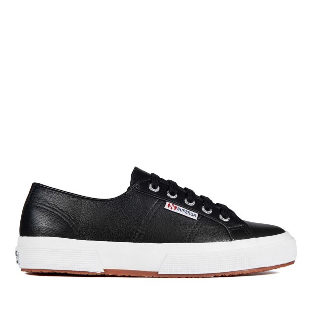 Superga 2750 Nappa Lea שחור-לבן