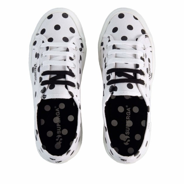 Superga 2750 Polkadots נקודות לבנות-שחורות