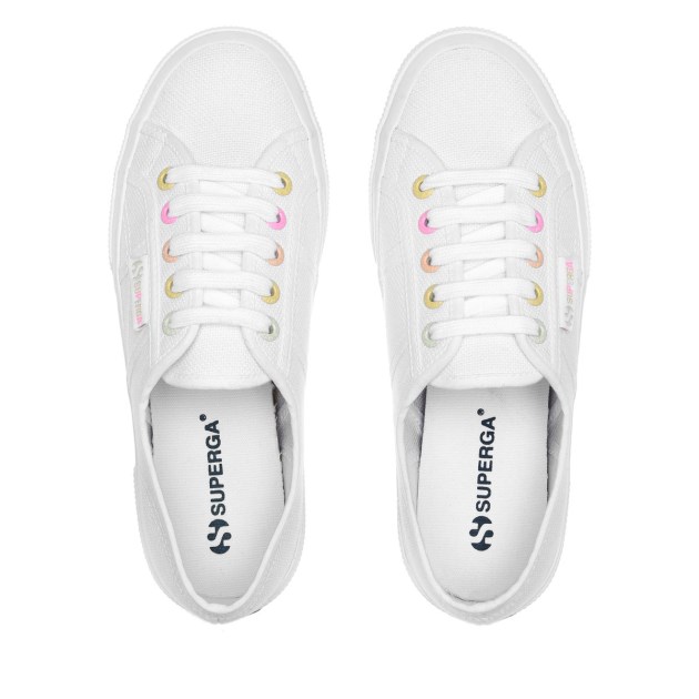 Superga 2750 Rainbow Details לבן-סוכריות ססגוניות