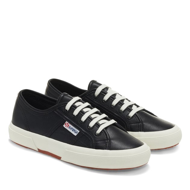 Superga 2750 עור טבעוני שחור-לבן Avorio