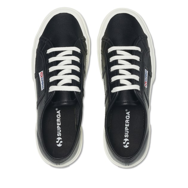 Superga 2750 עור טבעוני שחור-לבן Avorio