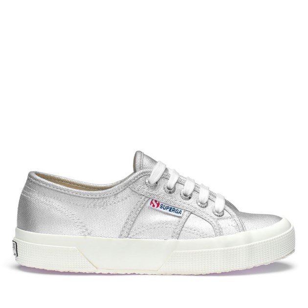 Superga 2750 קנבס מתכתי אפור כסף מט-f Avorio