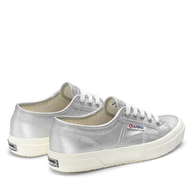 Superga 2750 קנבס מתכתי אפור כסף מט-f Avorio