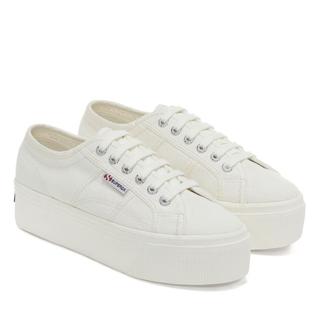 Superga 2790 Linea למעלה למטה אבוריו לבן מלא