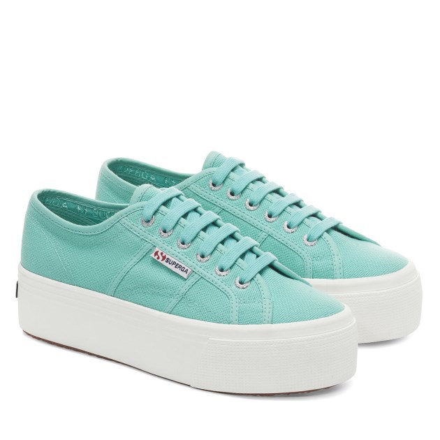 Superga 2790 Linea למעלה למטה מים ירוקים-f Avorio