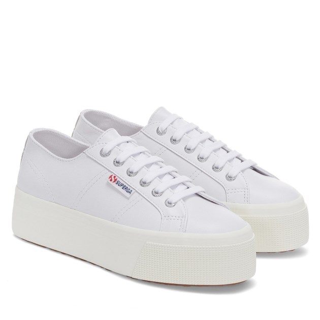 Superga 2790 Nappa אופטי לבן-כסף-f Avorio