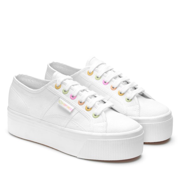 Superga 2790 Rainbow Details לבן-סוכריות ססגוניות