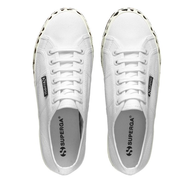 Superga 2790 לייט נמר הדפס פוקסינג לבן Avorio-f Lt בז\ נמר