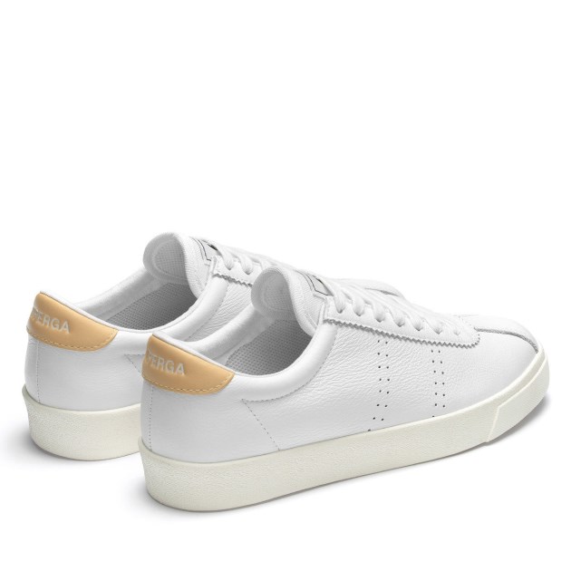 Superga 2843 Club S Comfort Leather לבן-צהוב Lt F Avorio