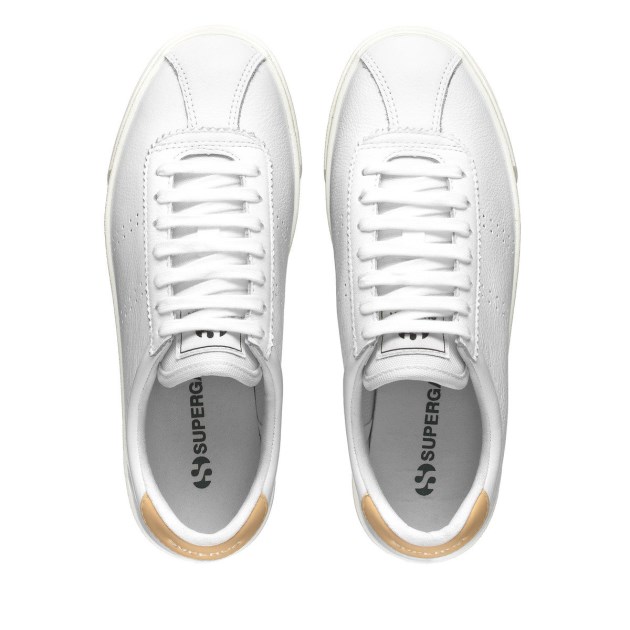 Superga 2843 Club S Comfort Leather לבן-צהוב Lt F Avorio