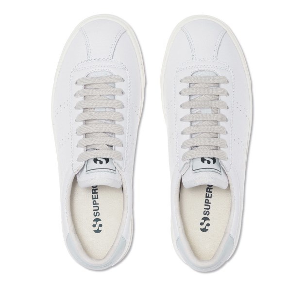 Superga 2843 Club S Comfort Leather לבן-תכלת Lt