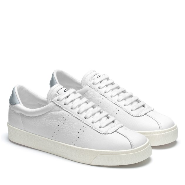 Superga 2843 Club S Comfort עור לבן-אפור Lilla-f Avorio