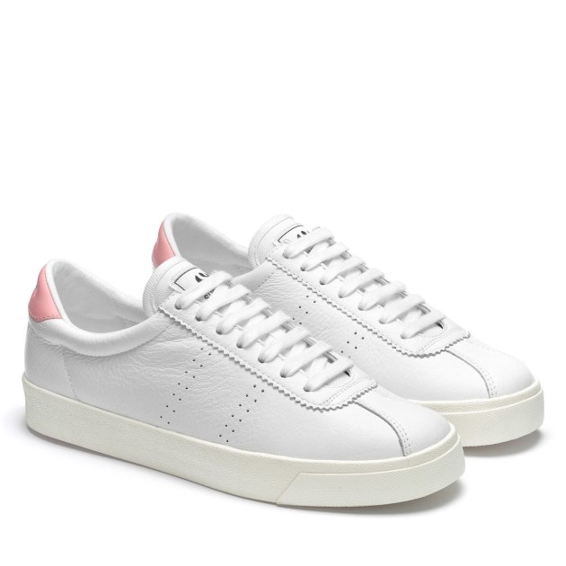 Superga 2843 Club S Comfort עור לבן-ורוד-f Avorio