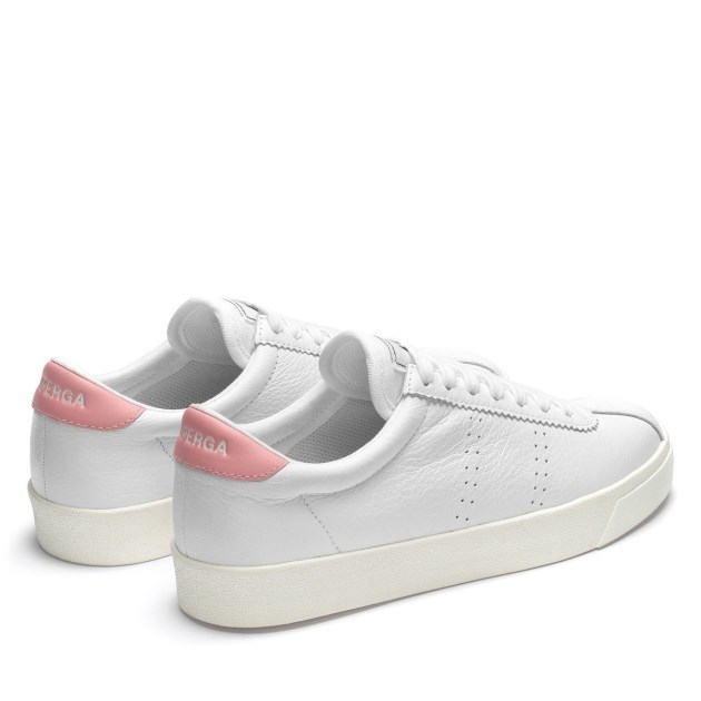 Superga 2843 Club S Comfort עור לבן-ורוד-f Avorio