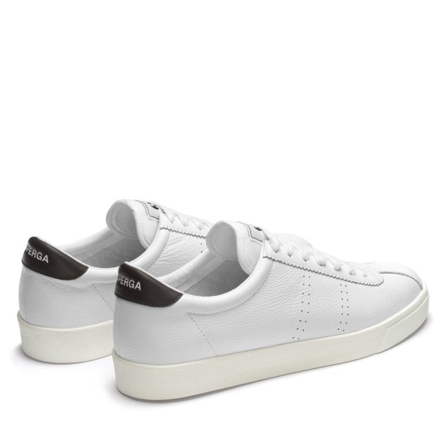 Superga 2843 Club S Comfort עור לבן-חום שזיף-f Avorio