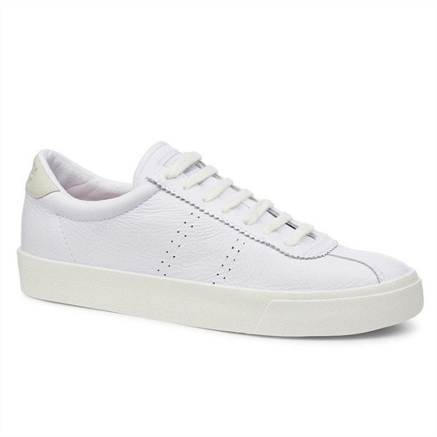 Superga 2843 Club S Comfort עור לבן-לבן-בז גסו